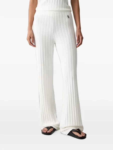 Pantaloni Sporty & Rich tricotate alb