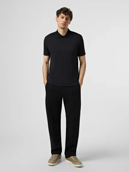 Повсякденні штани Emporio Armani темно-синій бавовна/поліестер/еластан сині