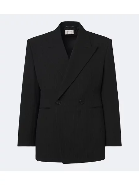 Sacou Saint Laurent de lână cu dungi negru