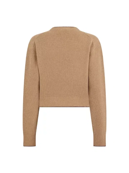 Sweter Chloe wełniany w serca beżowy