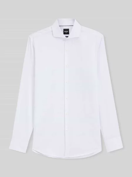 Koszula biznesowa o kroju slim fit z czystej bawełny model H-HANK-SP' Boss biała