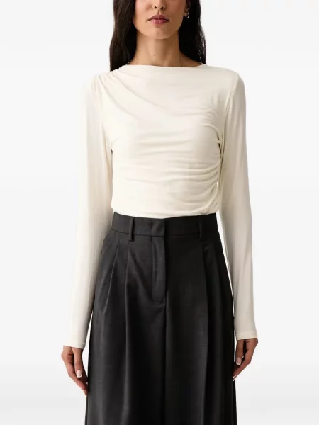 Długi top Dkny z falbankami biały