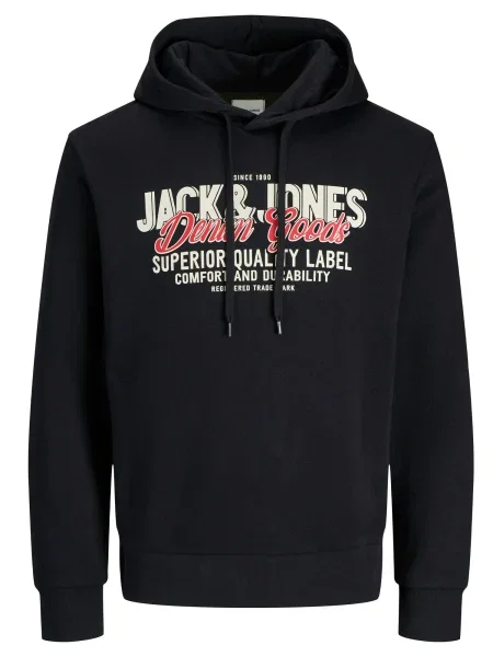 JACK & JONES Megztinis be užsegimo Logo mišrios spalvos juoda
