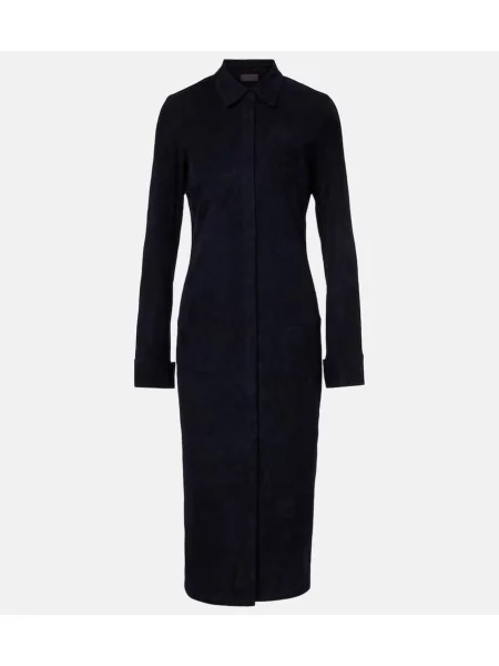 Sukienka koszulowa Stouls zamszowa niebieska