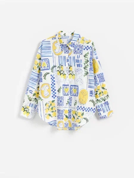 Reserved Cămașă din cu model multicolor