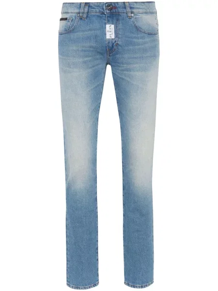 Blugi skinny Philipp Plein cu talie joasă albastru