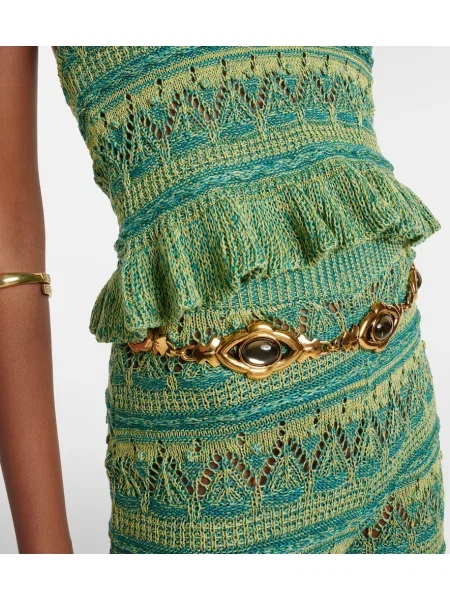Top Etro cu gât halter verde