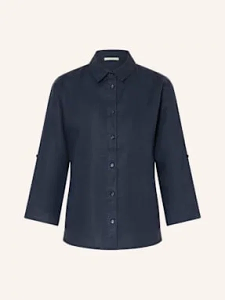 Lilienfels Koszula Z Lnu Z Rękawami blau granatowa