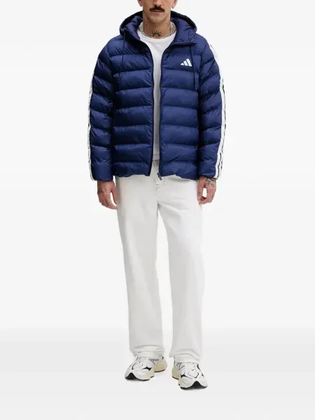 Kalhoty Adidas s kapucí s potiskem modré