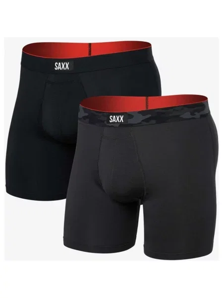 Bokserki SAXX Multi-Sport Mesh ciemnoszare czyste 2 sztuki XS czarne
