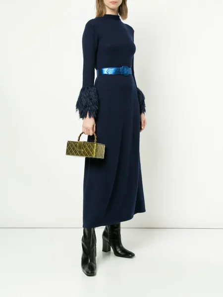 Prošívaná kabelka Chanel Pre-owned zelená