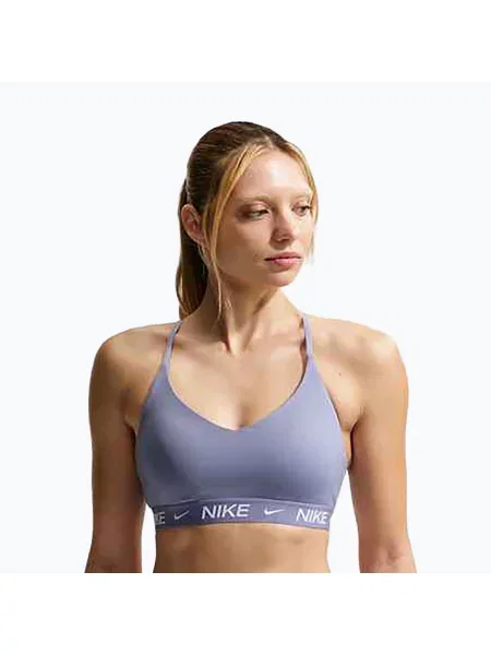 Спортен сутиен Nike Dri-Fit Indy Light Support iron purple/iron purple/white бяло