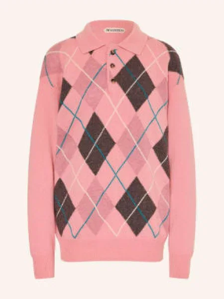 Jw Anderson Dzianinowa Koszulka Polo pink różowe
