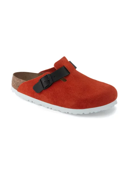 Birkenstock Boston Suede Leather Narrow fit Red Unisex Sandały Birkenstock Size: czerwony