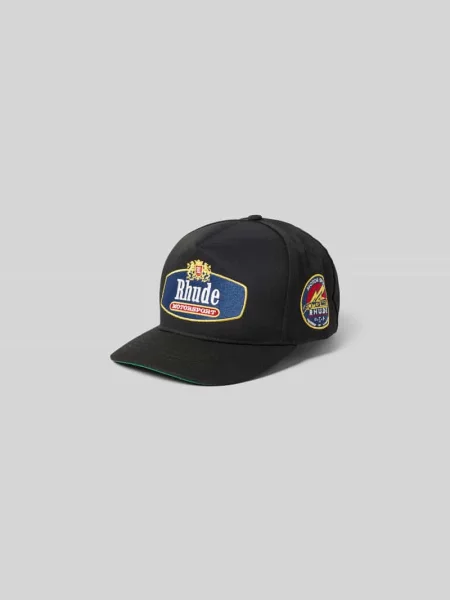 Czapka z daszkiem z naszywką z logo Rhude czarna