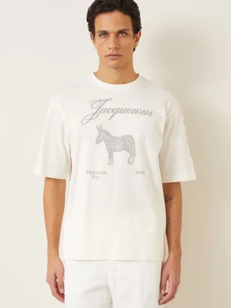 Jacquemus Tričko Le Tshirt Ane režná šedá