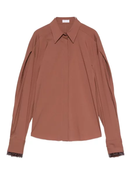 Długa koszula Brunello Cucinelli brązowa