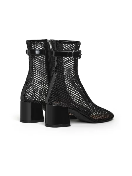 Botki Alaïa skórzane z siateczki czarne