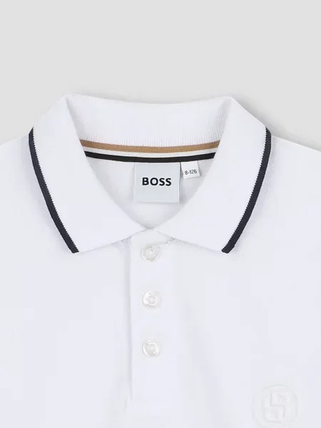 Детское поло Boss белое