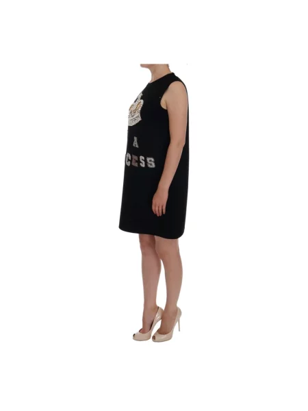 Sukienka Dolce And Gabbana wełniana czarna