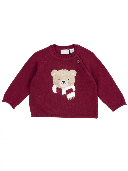 Chicco Pulover bej / roşu închis / negru alb