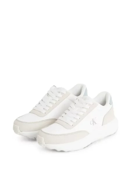 Fűzős csipkés sneaker Calvin Klein Jeans fehér
