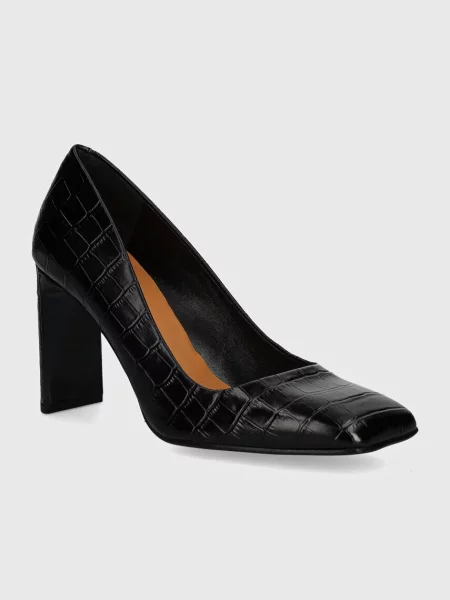 Кожени обувки с дебел Billi Bi с дебел черно