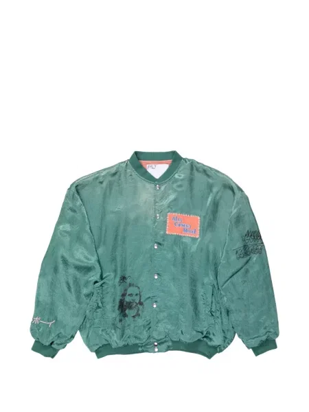 Geacă Paly din satin verde