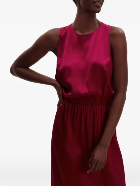 Rochie maxi Eres de mătase fără mâneci roz
