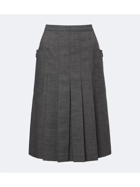 Midi sukňa Prada sivá