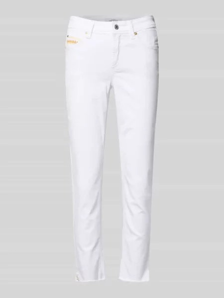 Cambio Jeansy Flare Paris grau białe