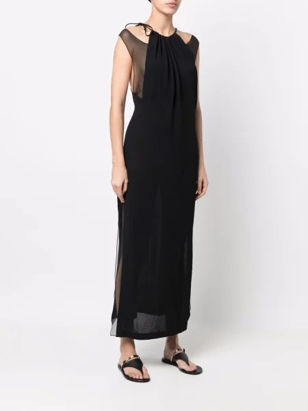 Rochie Alberta Ferretti de mătase cu gât halter negru