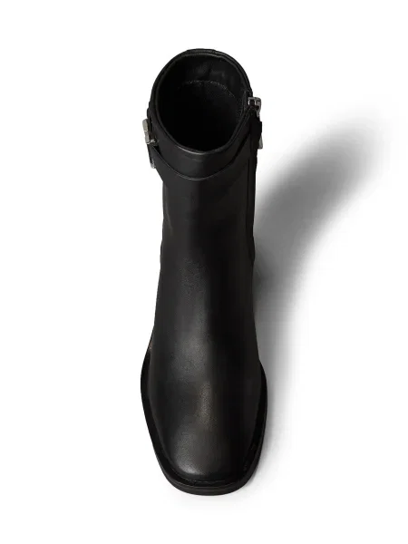 Calvin Klein Škornji Block Heel Boot W/ Metal Logo črna