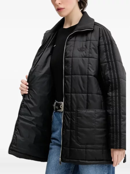 Geacă bomber Adidas cu dungi alb