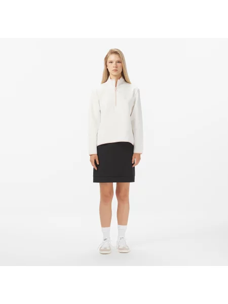 Lacoste Bluza Half Zip Regular Fit biała