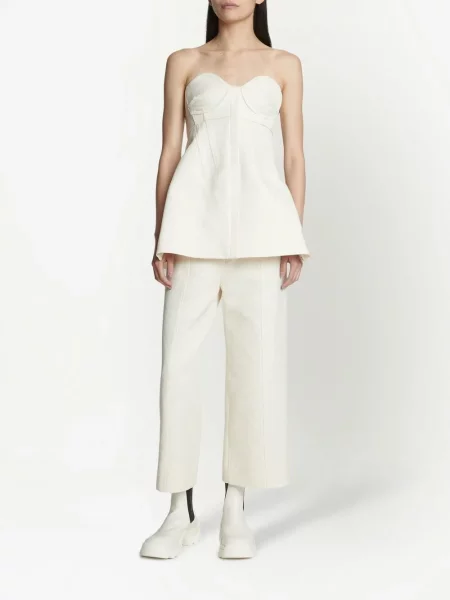 Vilnonės kelnės Proenza Schouler balta