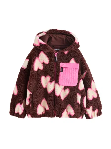 Next Jachetă fleece maro / roz alb