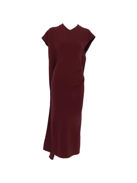 Rochie midi Victoria Beckham asimetrică drapată roșu