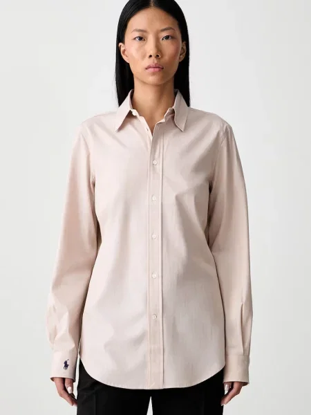 Polo Ralph Lauren cămașă pentru femei din cu bej