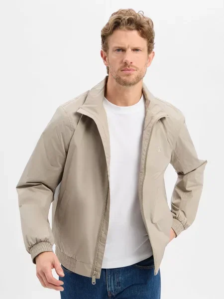Calvin Klein Jeans Wiatrówka Mężczyźni Sztuczne włókno jednolity S brązowy