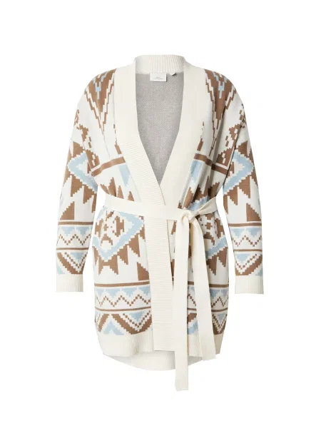 ONLY Carmakoma Geacă tricotată kitt / albastru deschis / brocart alb