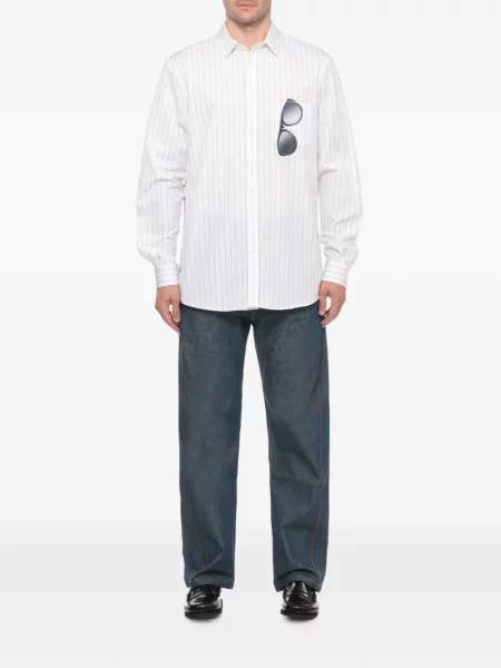 Cămașă Moschino cu imagine din poplin alb