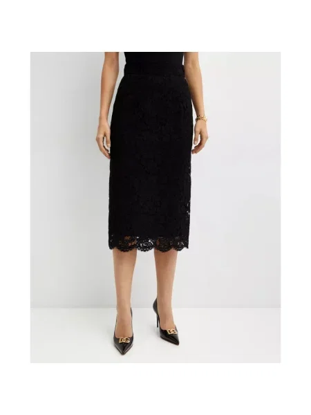 Spódnica ołówkowa Dolce And Gabbana koronkowa czarna