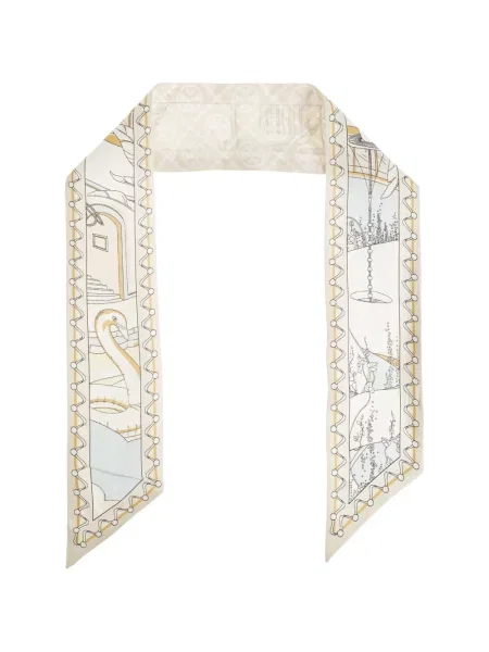 Fular Tory Burch de mătase cu imagine