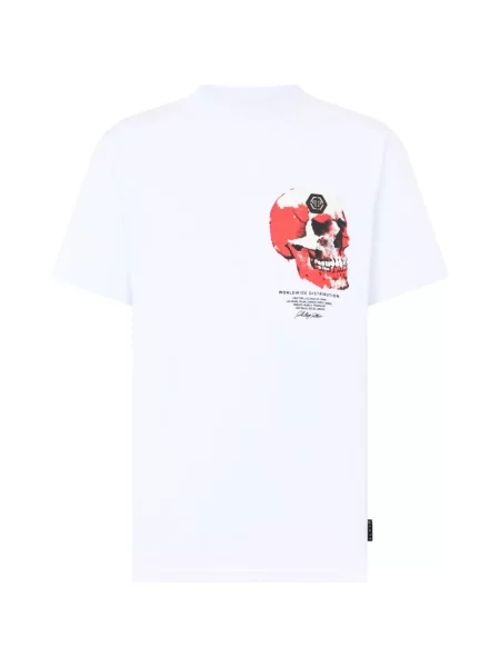 Tricou Philipp Plein cu imagine alb