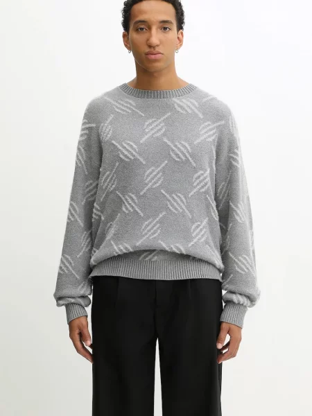Daily Paper pulover Tevin Monogram Knit light gri
