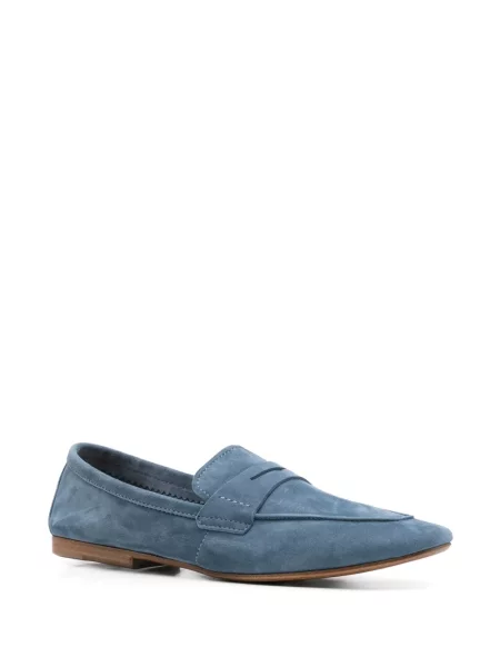 Pantofi loafer Henderson Baracco din piele de căprioară albastru