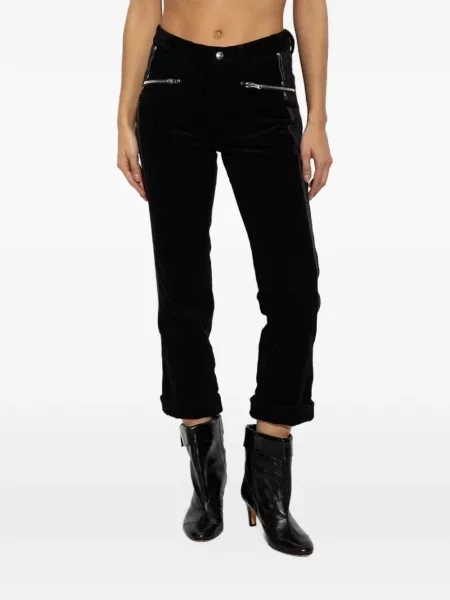 Pantaloni Isabel Marant de catifea cord negru