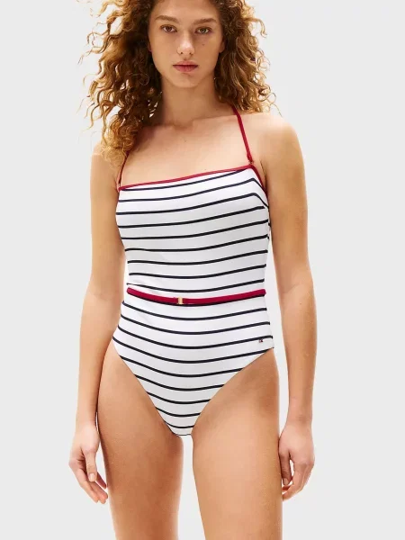 Смугастий купальник Tommy Hilfiger білий