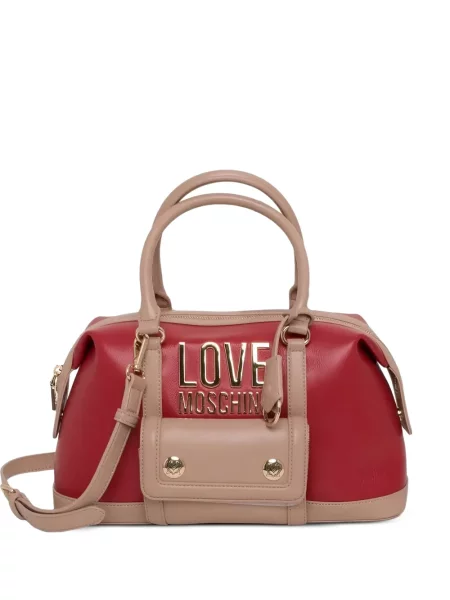 Geantă shopper Love Moschino cu autograf roșu